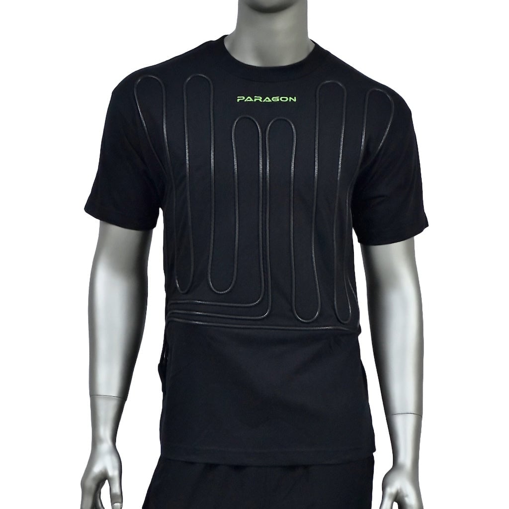 PAR51-10200 Short Sleeve Cooling Shirt - Kink-Free Water Tubing - Left Side Exit, Black - Large