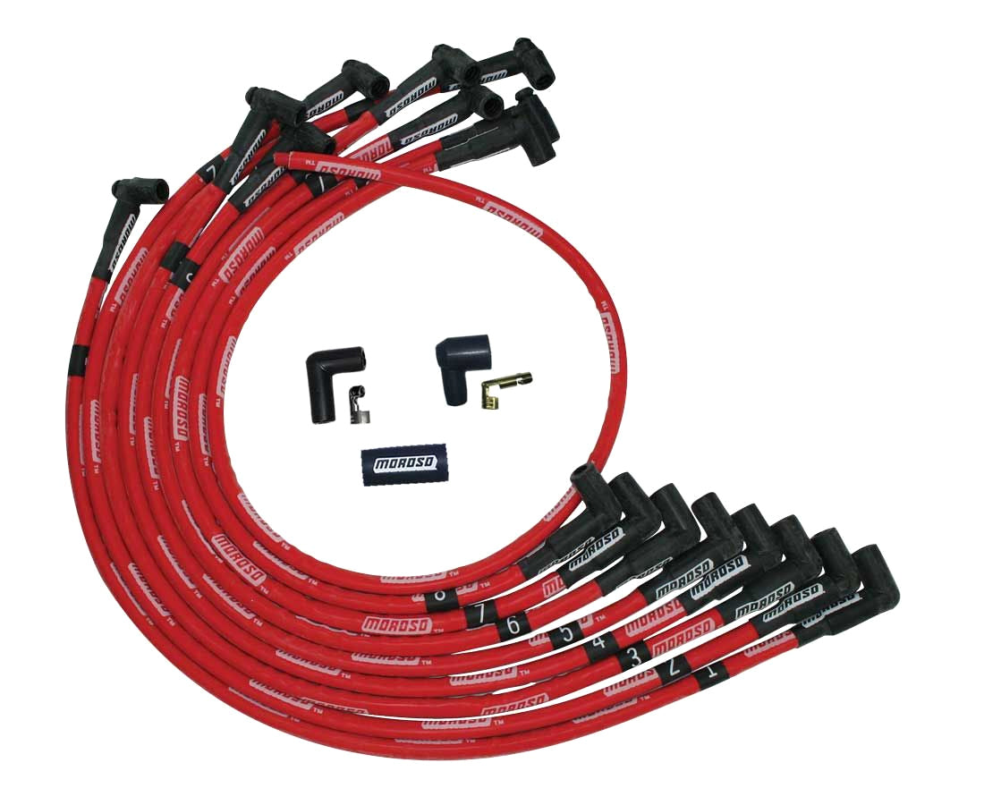 Moroso MOR52525 Ultra Plug Wire Set - Small Block Chevy Over VC - Red