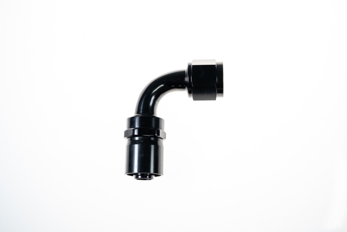 RHP7092-06-2 6AN 90 Deg Crimp Hose End, Black