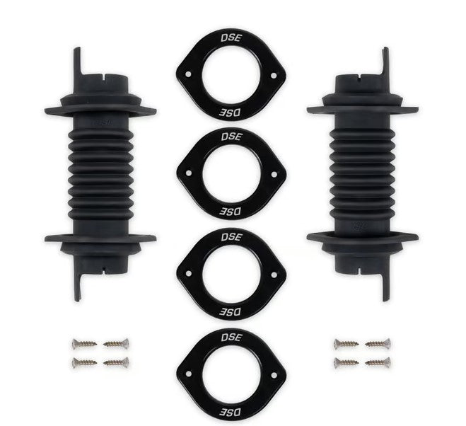 DSE010422DS 1.30 in. ID Universal Jamb Wiring Boot Kit with Black Anodized Trim - 3 to 4.25 in. Long