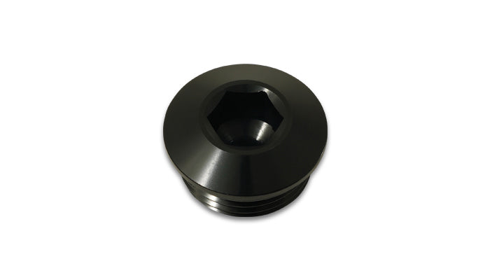 VIB10993 8AN O-Ring Allen Head Aluminum Fitting Plug - Black Anodized