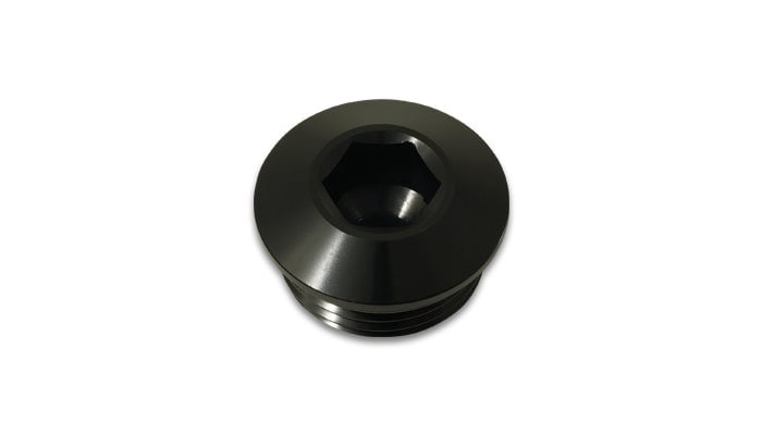 VIB10994 10AN O-Ring Allen Head Aluminum Fitting Plug - Black Anodized