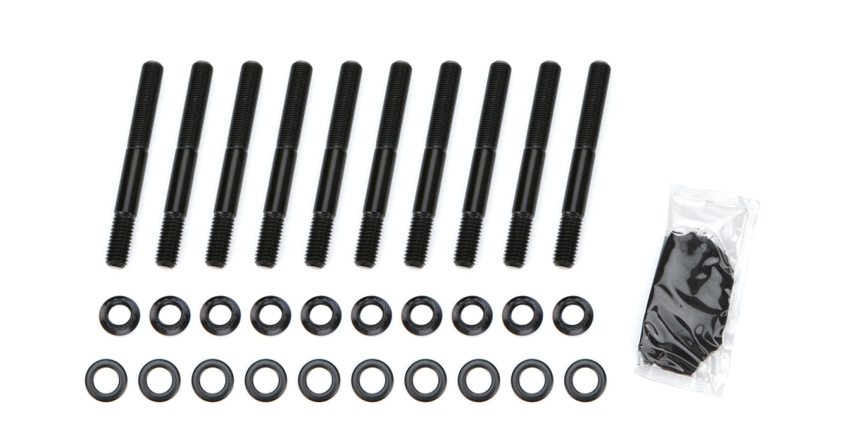 PRW Industries PQX1045422 12-Point Nuts 2-Bolt Mains & Chromoly Big Main Stud Kit for 1966-1990 Big Block Chevy - Black Oxide