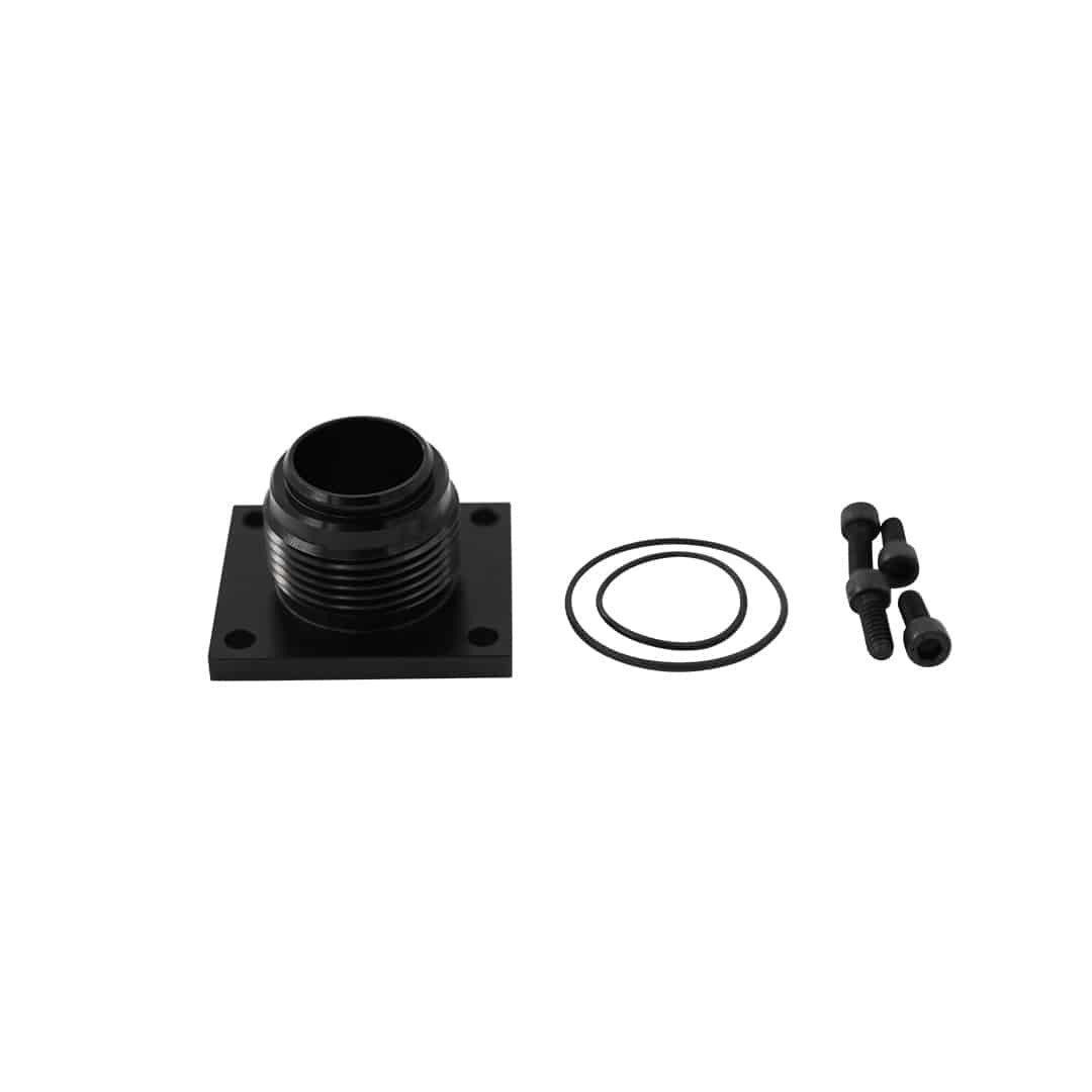 WAT29015 Fitting Lil Bertha Adapter with Inlet 16AN Male O-Ring - Black Anodized