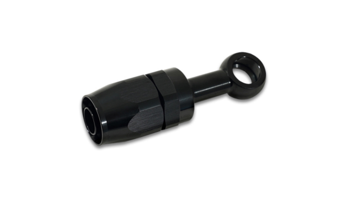 VIB24063 6AN Straight Swivel Reusable Fitting Hose End - Black Anodized