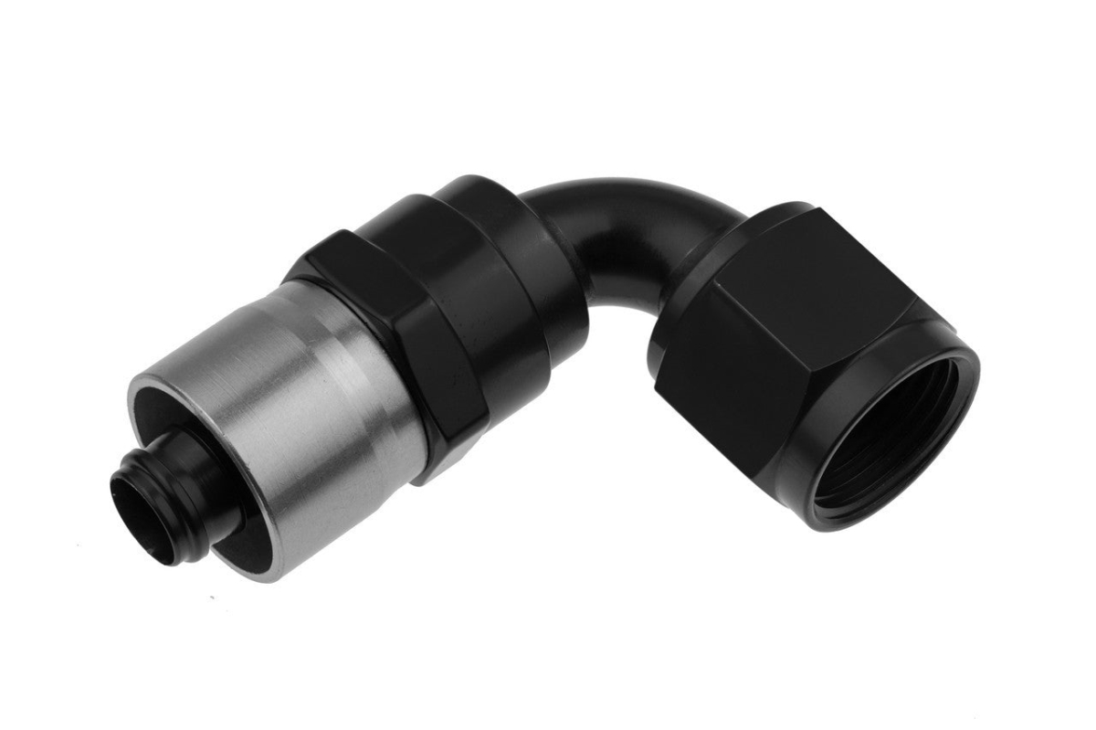 RHP7090-16-2 16AN 90 Deg Crimp Style Hose End, Black