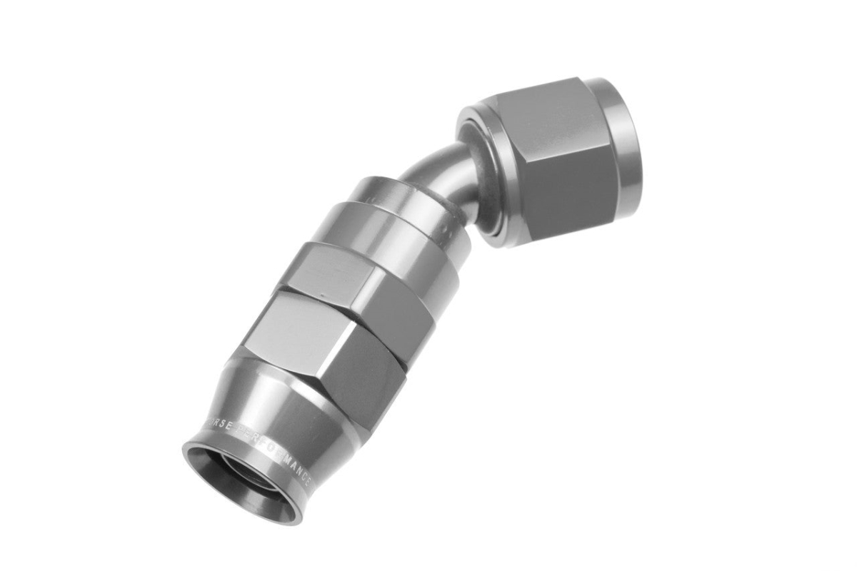 RHP1245-06-5 6AN 45 Deg PTFE Reusable Hose End, Clear