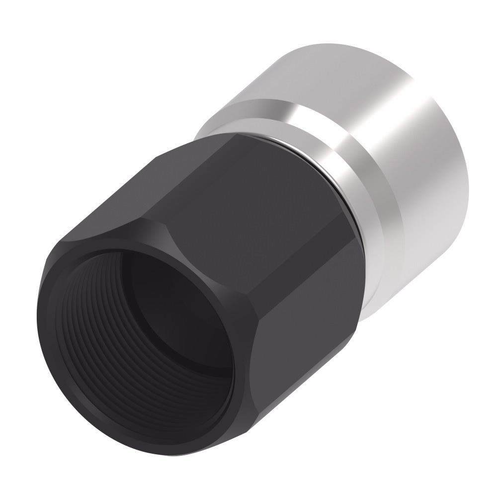 AERFCL4213 8AN Hose Crimp to 8AN Female Streetlight Straight Fitting Hose End - Black & Silver Anodized
