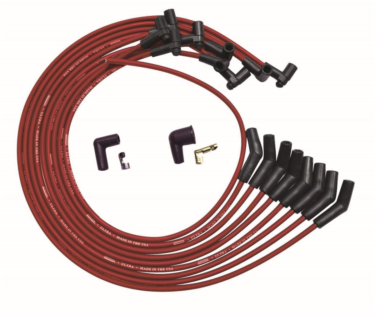 Moroso MOR52045 Ultra Plug Wire Set - Big Block Chevy Under VC, Red
