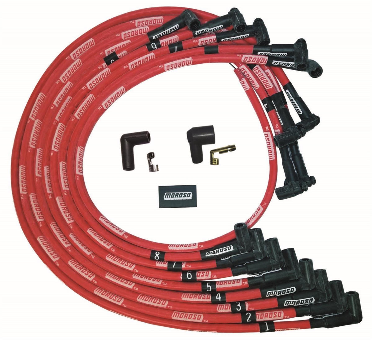 Moroso MOR52528 Ultra Plug Wire Set for Small Block Chevy Under VC - Red