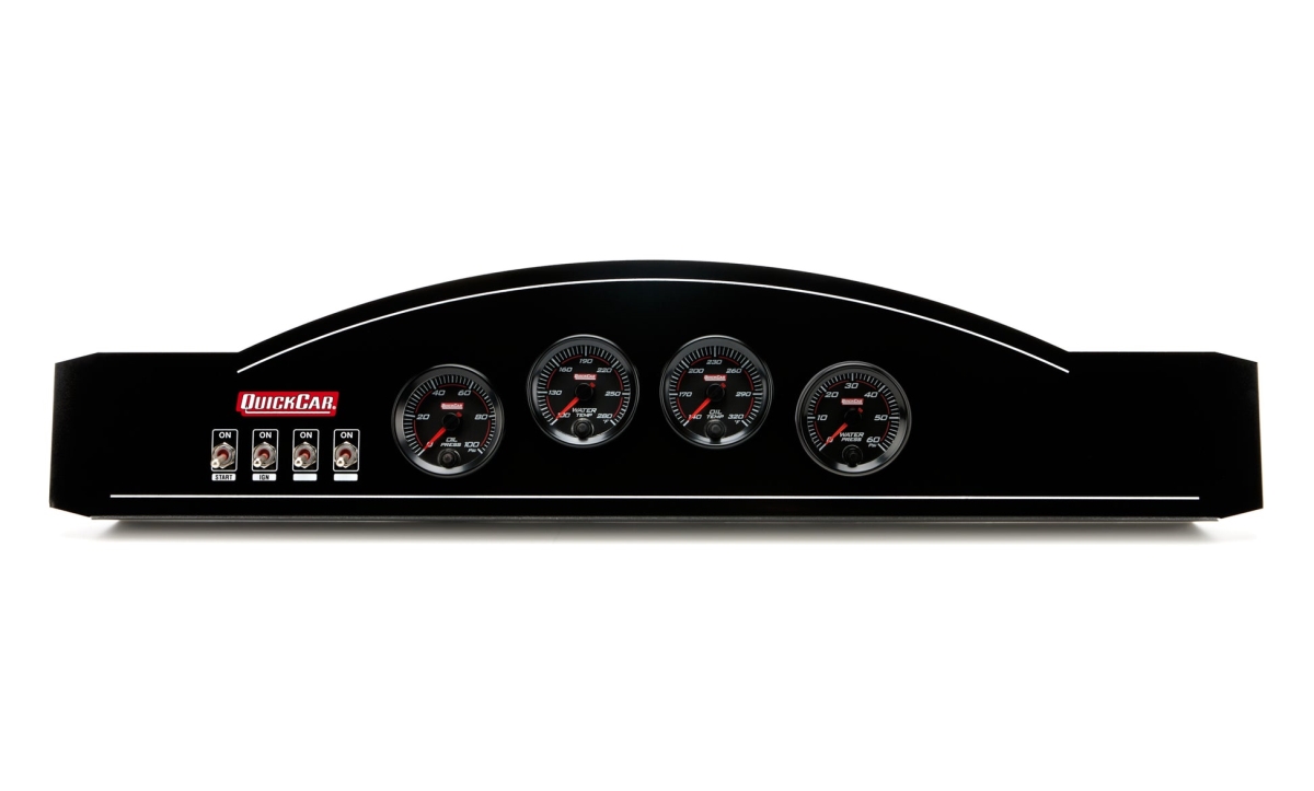 QRP69-823-031 2.625 in. Dia. Redline Single Ignition Gauge Panel Assembly with Oil Pressure & Water Pressure Temperature - Black