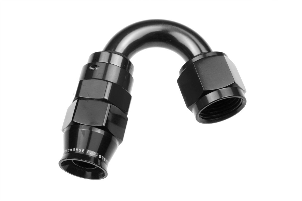 RHP1250-06-2 6AN 150 Deg PTFE Hose End, Black