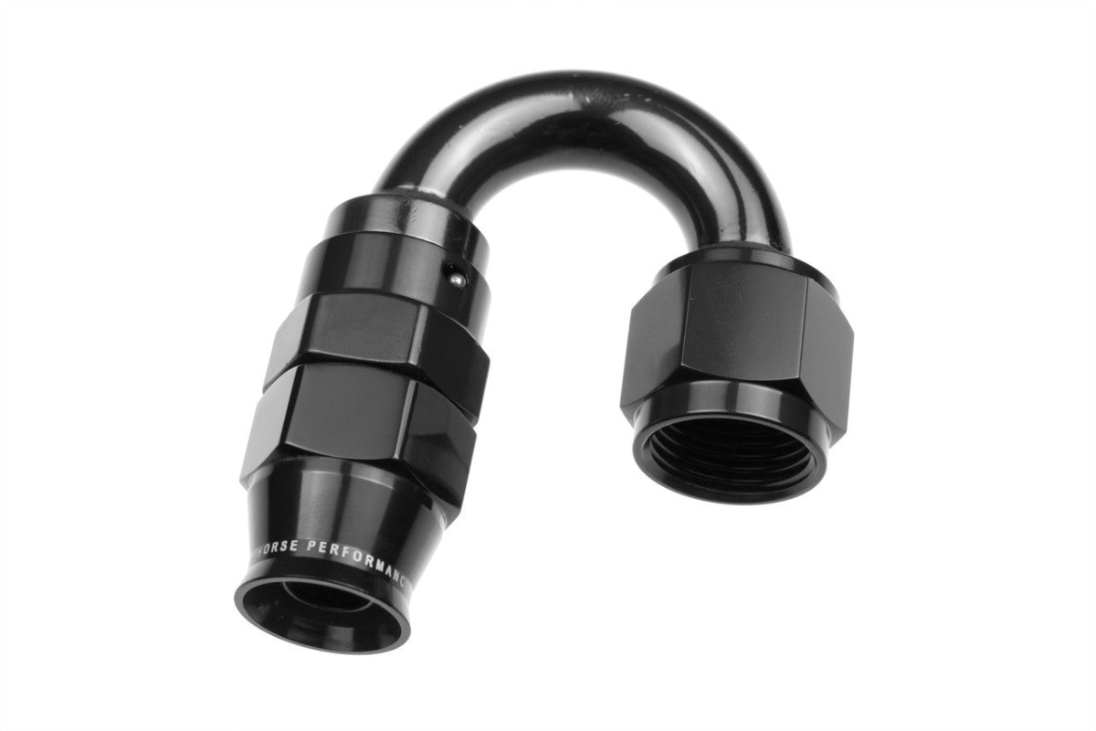 RHP1280-10-2 10AN 180 Deg PTFE Reusable Hose End, Black