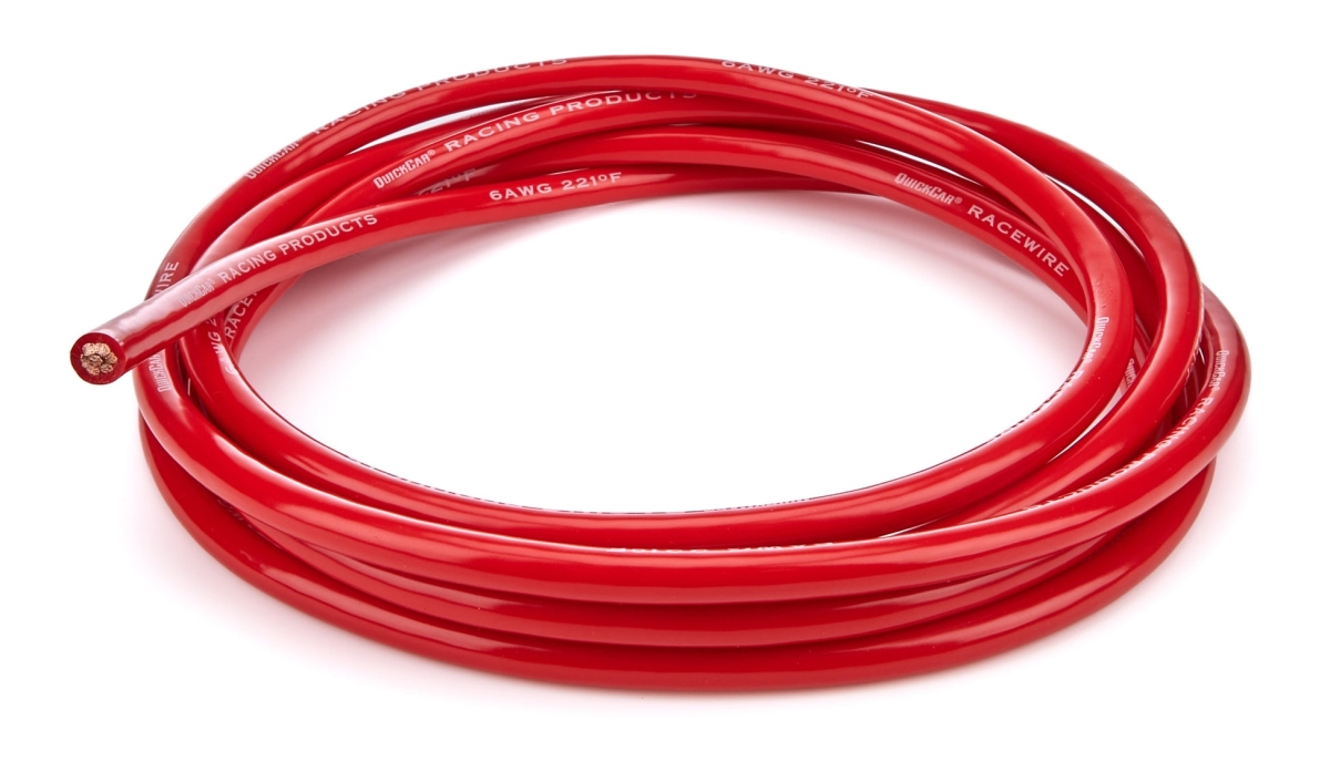 QRP57-2601 10 ft. 6 Gauge Battery Cable, Copper & Red