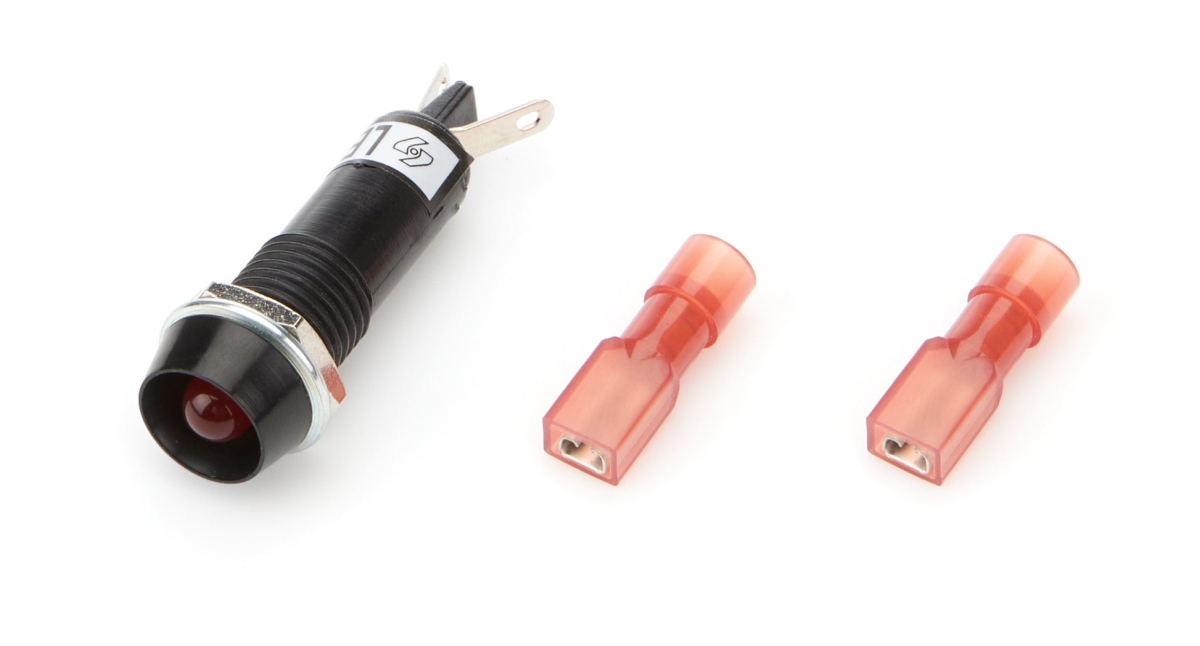 QRP61-801 0.375 in. Dia. 12V Warning Light with Quickcar Gauge - Red