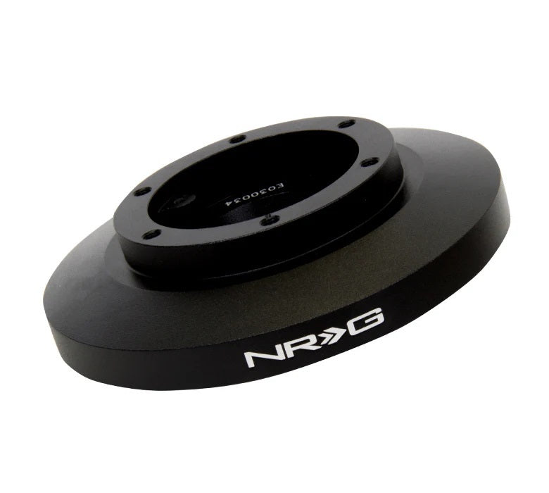 NRGSRK-E36H Steering Wheel Adapter with 6-Bolt Quick Release to OE Column, Black Anodized