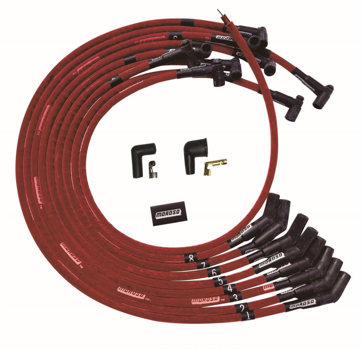 Moroso MOR52545 Ultra Plug Wire Set - BBC Under VC, Red