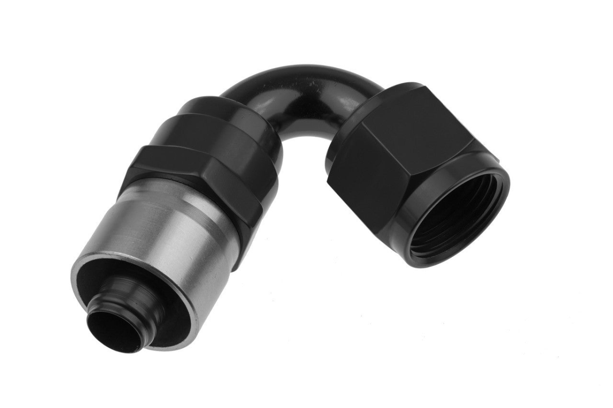 RHP7120-16-2 16AN 120 Deg Crimp Style Hose End, Black