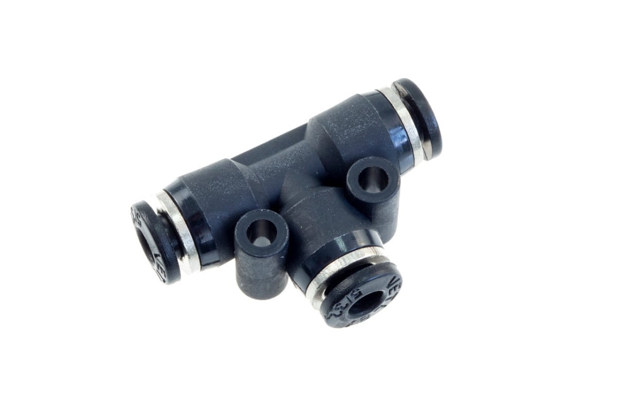 RHP4725-04-04-2 0.25 in. Female Plastic 4725 Series Pushlock Fitting Adapter Tee - Black