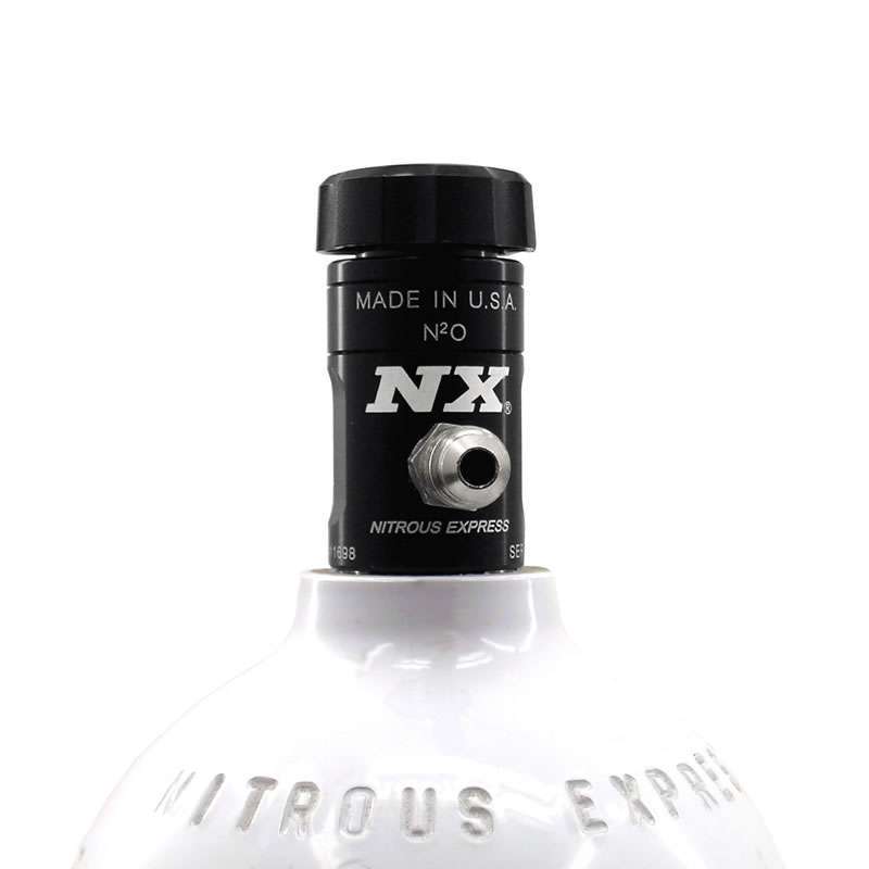 Nitrous Express NXS11698 Aluminum Bottle Valve with 0.75 in. Thread Motorcycle Chrome, Black Anodized