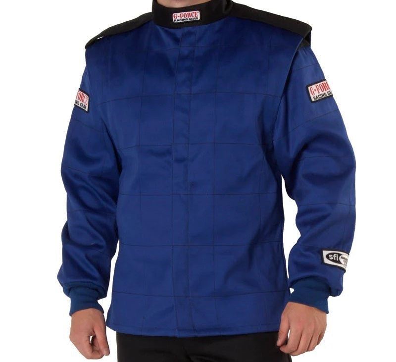 GFR4126CSMBU Youth GF125 & SFI 3.2A-1 Single Layer Fire Retardant Cotton Driving Jacket, Blue - Small