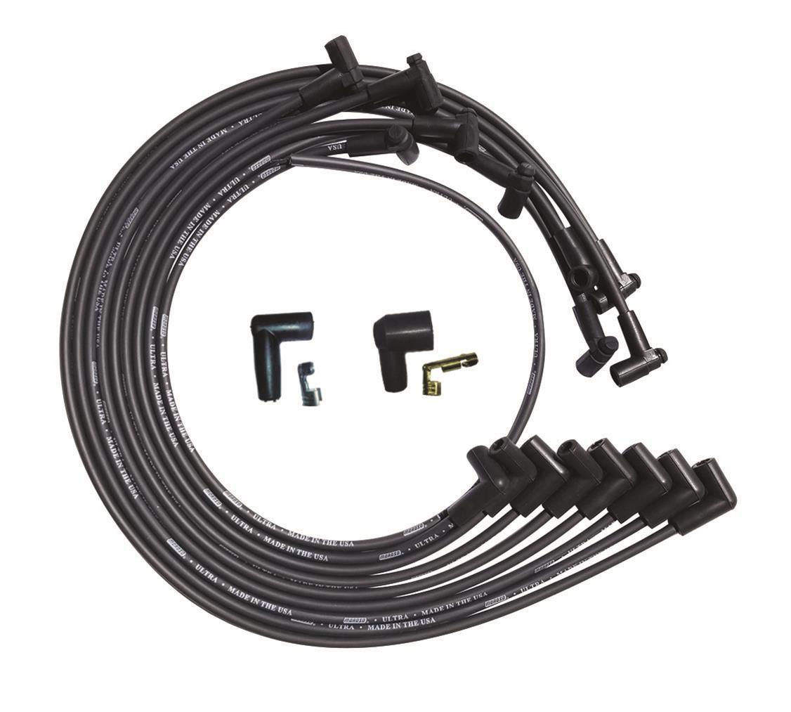 Moroso MOR51028 Ultra Plug Wire Set - Small Block Chevy Under VC, Black