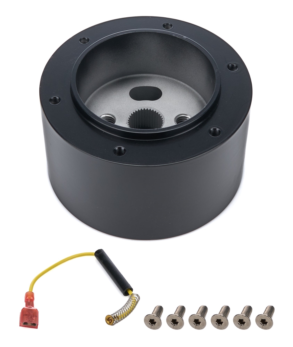 LECB-16777 Lecarra 6-Bolt Steering Wheel to OE Column Steering Wheel Adapter for 1967-1994 Ford GM - Black Anodized