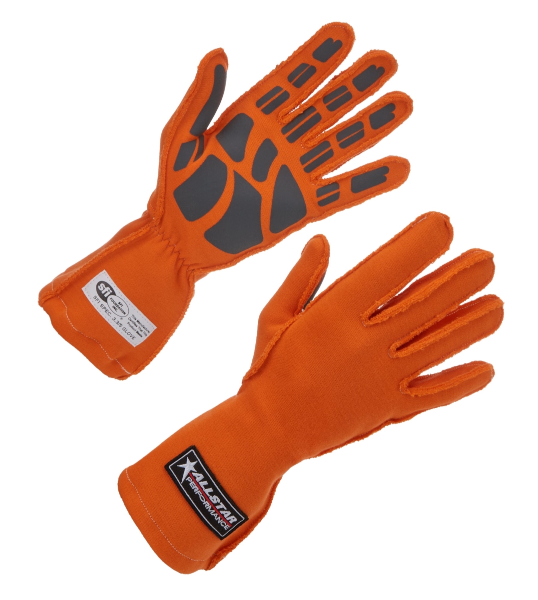 ALL916045 SFI 3.3-5 Outseam Double Layer Aramid Driving Gloves, Orange & Gray - Extra Large