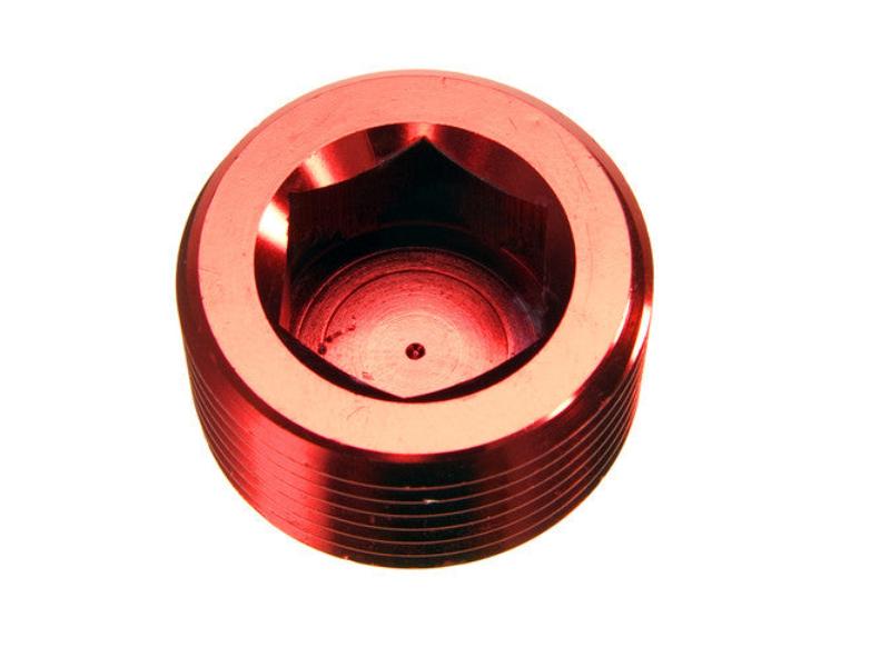 RHP932-12-3 0.75 in. NPT Allen Head Aluminum 932 Series Fitting Plug - Red Anodized