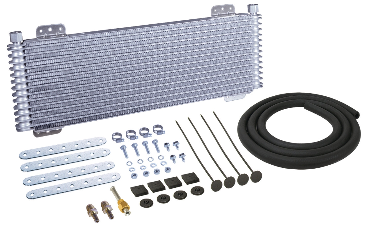 DER13633 Plate & Fin Transmission Cooler Kit - Clear Anodized
