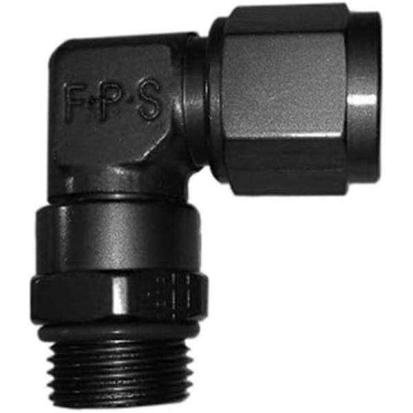 FRG499068-BL 6AN Female Nut To 8AN ORB 90 Deg. Fitting Adapter - Black
