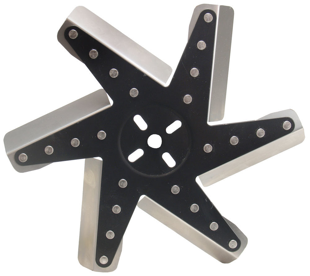 DER19313 13 in. 6 Blade Universal Bolt Pattern Stainless Steel Fan - Black & Natural