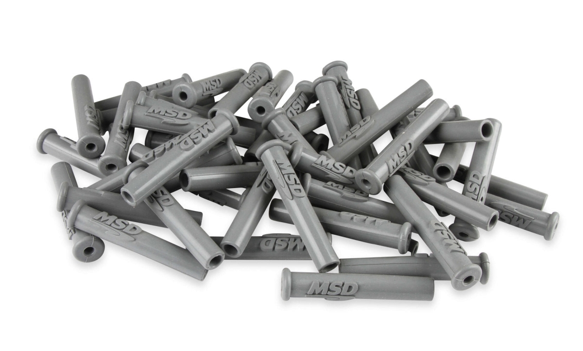 MSD Ignition MSD34564 8.5 mm Spark Plug Boot Kit - Straight Design, Gray Silicone - Pack of 50