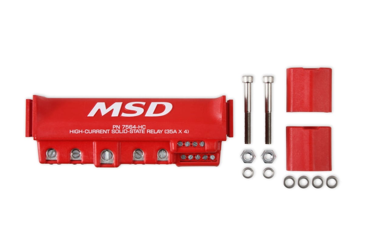 MSD Ignition MSD7564-HC 35A Solid State 4 Relay Module - High-Current, Red