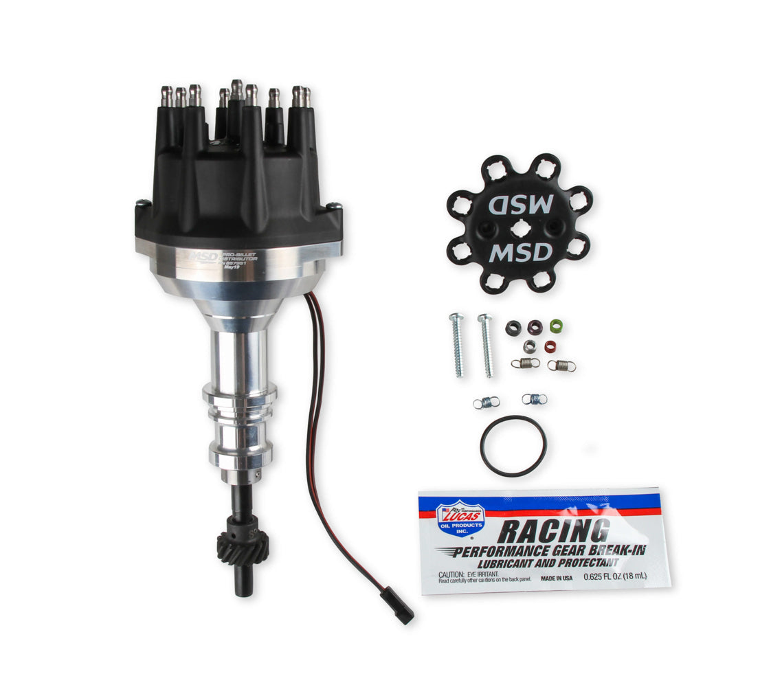MSD Ignition MSD857951 SBF 302 Pro-Billet Distributor with Small Cap & Steel Gear, Black