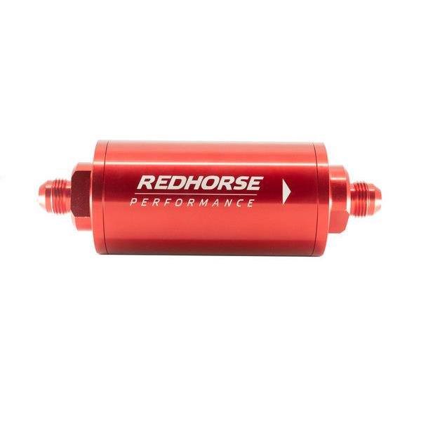 RHP4651-06-3-10 Cylindrical In-Line Fuel Filter, 10 Micron, 6 in. - Red Anodized
