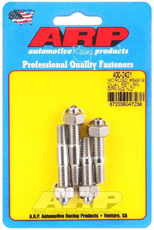 400-2421 Stainless Steel Carburetor Studs with No Spacer Plate, Polished