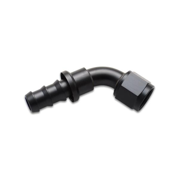 VIB22612 Push-On 60 deg Hose End Elbow Fitting -12AN - Black Anodized