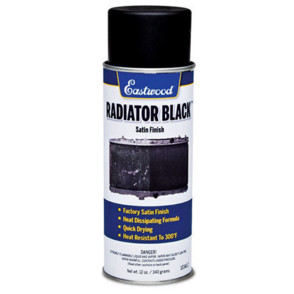 EAS10340Z 12 oz Aerosol Acrylic Enamel Radiator Paint, Satin Black