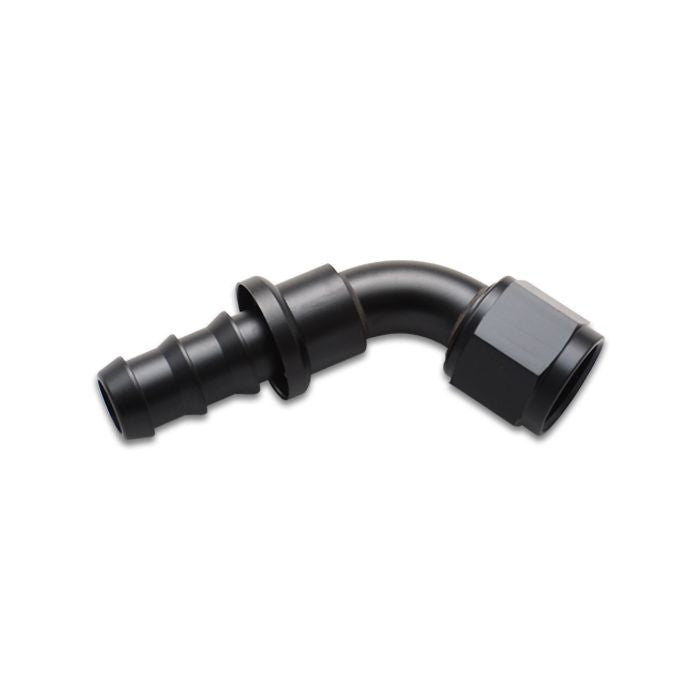 VIB22610 Push-On 60 deg Hose End Elbow Fitting -10AN - Black Anodized
