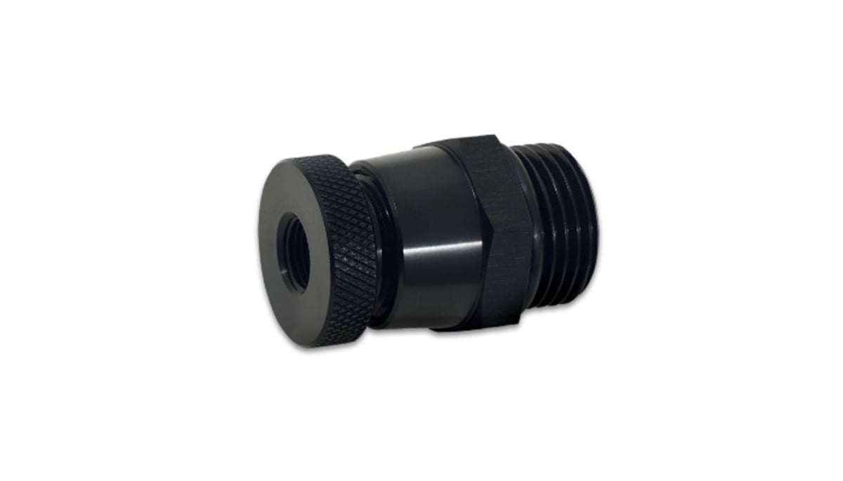 VIB12677 Universal Drain Valve -8 AN ORB with 0.125 in. Port - Black Anodized
