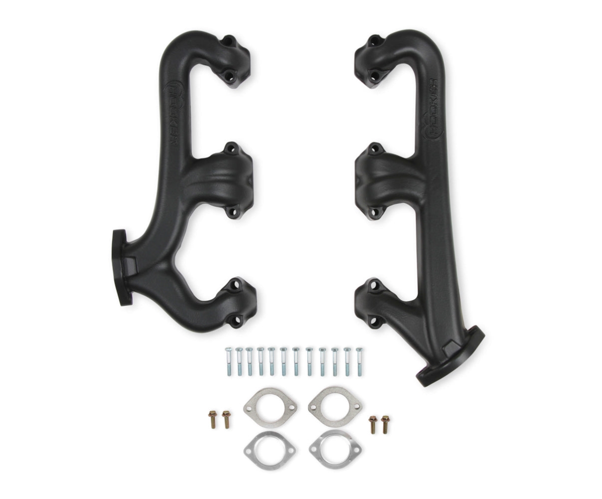Hooker HKR8525-3HKR SBC Cast Iron Exhaust Manifold Set, Black Ceramic - 2.5 in. dia.