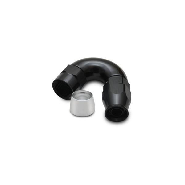 VIB28510 150 deg High Flow Hose End Fitting -10AN Hose End Fitting, Black Anodized