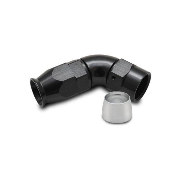 VIB28606 60 deg High Flow -6 AN Hose End Fitting, Black Anodized