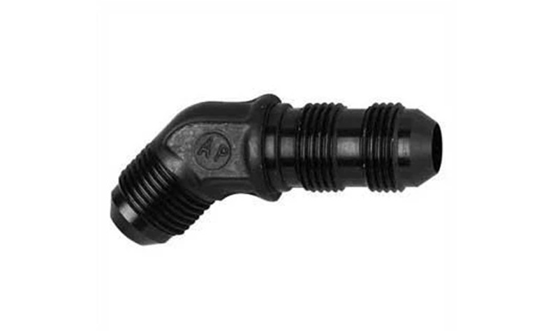 FRG483704-BL No.4 AN x 45 Deg Bulkhead Fitting, Black Anodized