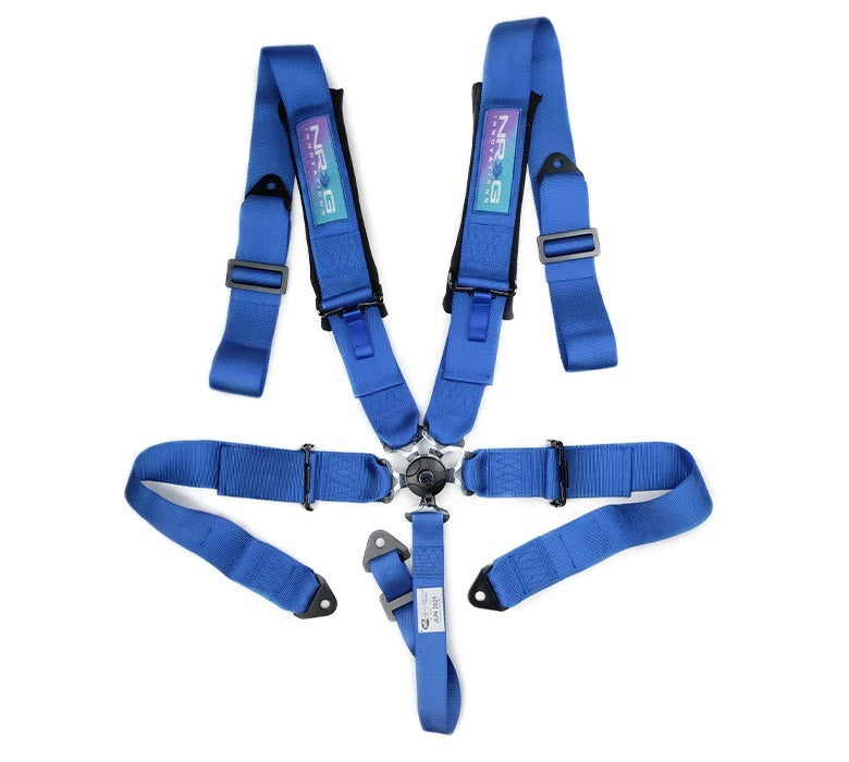 NRGSBH-B6PCBL SFI 16.1 5 Point Camlock Harness with Pads - Blue
