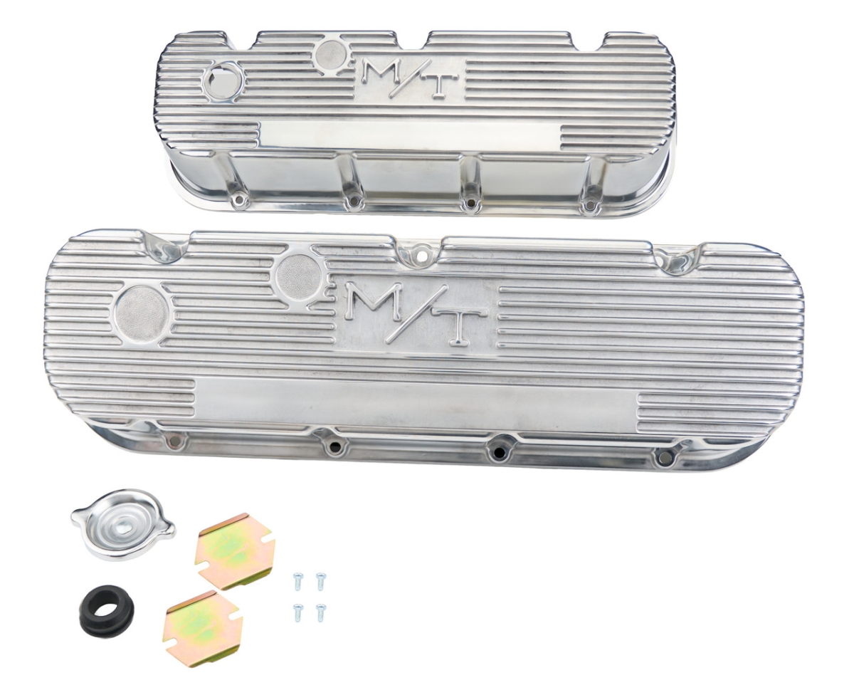 HLY241-151 BBC Tall Polished Manual Transmission Valve Cover Set