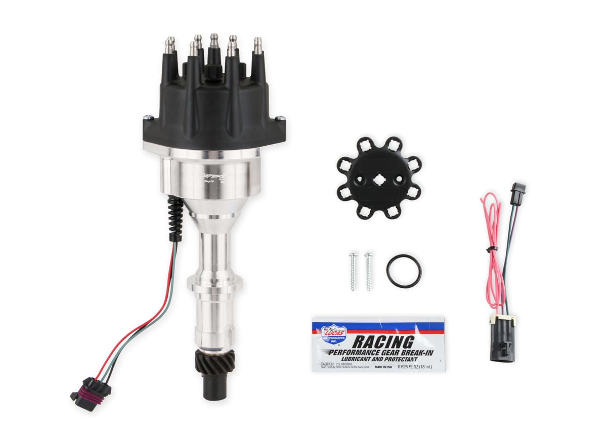 HLY565-314 Aluminum EFI Distributor for Pontiac V8, Hall Effect Style, Polished