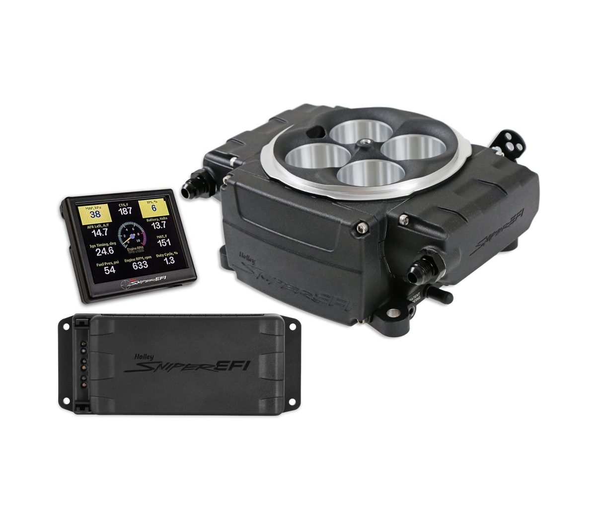 HLY550-511-3PX Aluminum Sniper 2 EFI Kit with PDM, Black Power Coat