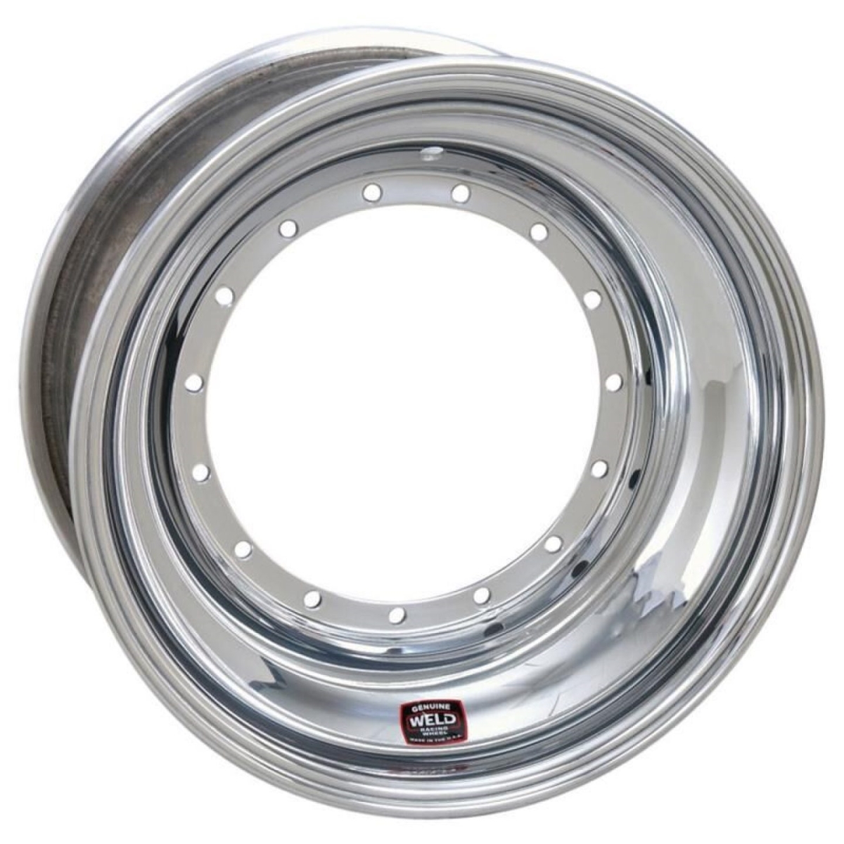 WEL860-50855-6 15 x 8 in. & 5 in. Offset 6 Hole Sprint Wheel Assembly - Polished
